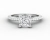 Eleonora 1.2 Ct Princess Cut Engagement Ring with Side Stones