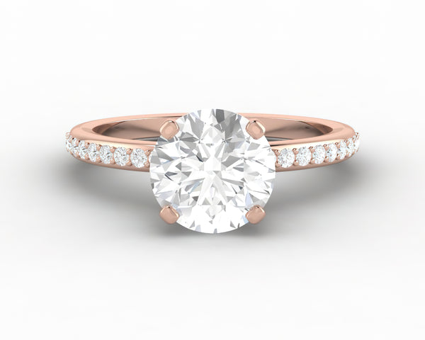 Eleonora 1.75 Ct Round Cut Engagement Ring with Side Stones