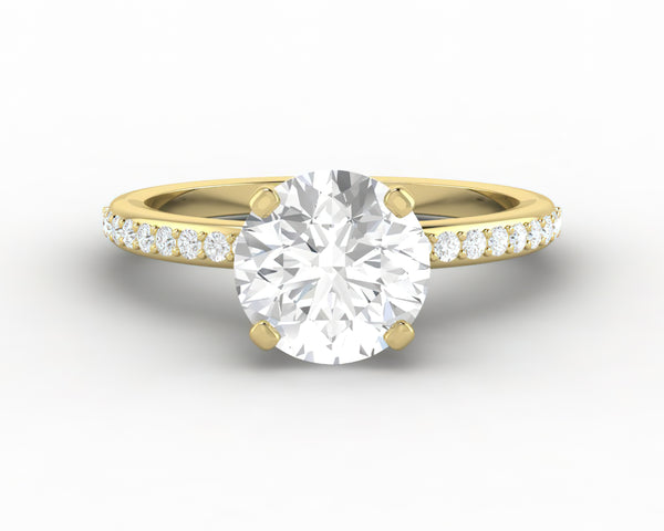 Eleonora 1.75 Ct Round Cut Engagement Ring with Side Stones