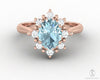 Bridget 1.0 Ct Oval Cut Halo Natural Aquamarine Engagement Ring