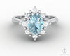 Bridget 1.0 Ct Oval Cut Halo Natural Aquamarine Engagement Ring