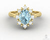 Bridget 1.0 Ct Oval Cut Halo Natural Aquamarine Engagement Ring