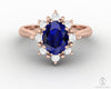 Bridget 1.5 Ct Oval Cut Halo Blue Sapphire Engagement Ring