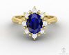 Bridget 1.5 Ct Oval Cut Halo Blue Sapphire Engagement Ring