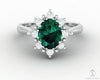 Bridget 1.0 Ct Oval Cut Halo Green Emerald Engagement Ring