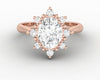 Bridget 1.5 Ct Oval Cut Halo Engagement Ring
