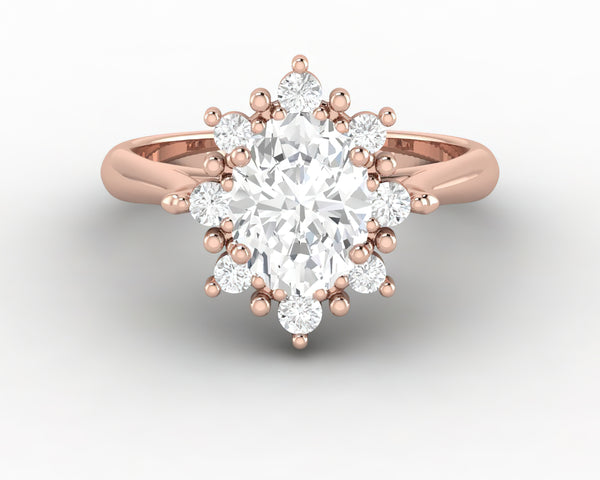 Bridget 1.0 Ct Oval Cut Halo Engagement Ring