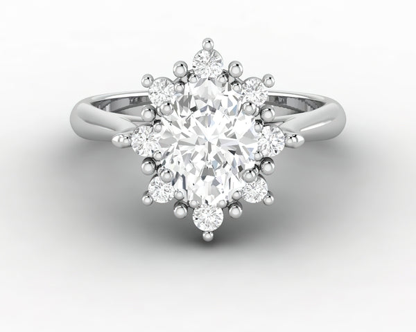 Bridget 1.0 Ct Oval Cut Halo Engagement Ring