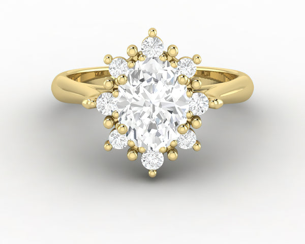 Bridget 1.0 Ct Oval Cut Halo Engagement Ring