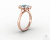 Bridget 1.0 Ct Oval Cut Halo Natural Aquamarine Engagement Ring