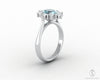 Bridget 1.0 Ct Oval Cut Halo Natural Aquamarine Engagement Ring