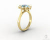 Bridget 1.0 Ct Oval Cut Halo Natural Aquamarine Engagement Ring