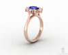 Bridget 1.5 Ct Oval Cut Halo Blue Sapphire Engagement Ring