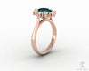 Bridget 1.0 Ct Oval Cut Halo Green Emerald Engagement Ring