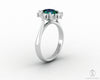 Bridget 1.0 Ct Oval Cut Halo Green Emerald Engagement Ring