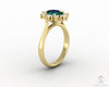 Bridget 1.0 Ct Oval Cut Halo Green Emerald Engagement Ring