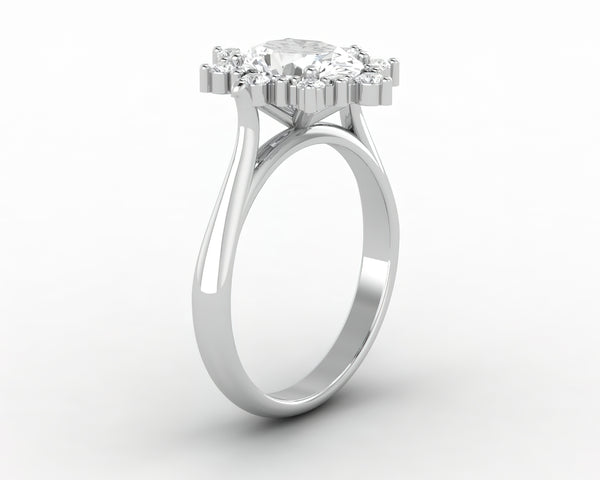 Bridget 1.5 Ct Oval Cut Halo Engagement Ring