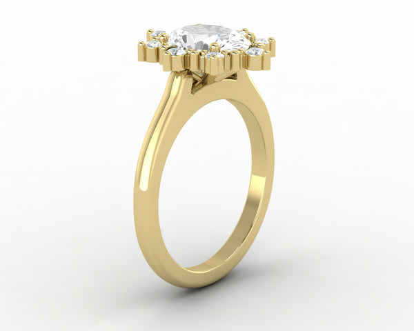 Bridget 1.5 Ct Oval Cut Halo Engagement Ring
