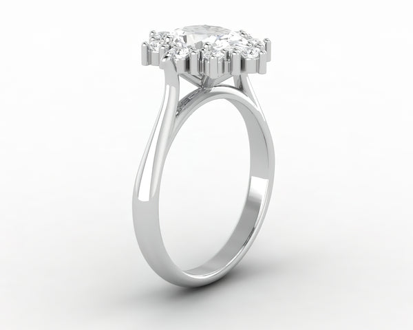 Bridget 1.0 Ct Oval Cut Halo Engagement Ring