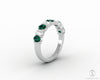 Ivy 1.5 Ct Oval Cut Moissanite and Green Emerald Half Eternity Wedding Band