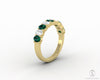 Ivy 1.5 Ct Oval Cut Moissanite and Green Emerald Half Eternity Wedding Band