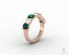 Ivy 2.5 Ct Oval Cut Moissanite and Green Emerald Half Eternity Wedding Band