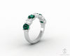 Ivy 2.5 Ct Oval Cut Moissanite and Green Emerald Half Eternity Wedding Band
