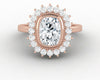 Allegra 1.50 Ct Cushion Cut Halo Moissanite Engagement Ring