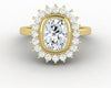 Allegra 1.50 Ct Cushion Cut Halo Moissanite Engagement Ring