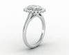 Allegra 1.00 Ct Cushion Cut Halo Engagement Ring