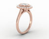 Allegra 1.50 Ct Cushion Cut Halo Moissanite Engagement Ring