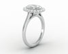 Allegra 1.50 Ct Cushion Cut Halo Moissanite Engagement Ring