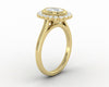 Allegra 1.50 Ct Cushion Cut Halo Moissanite Engagement Ring