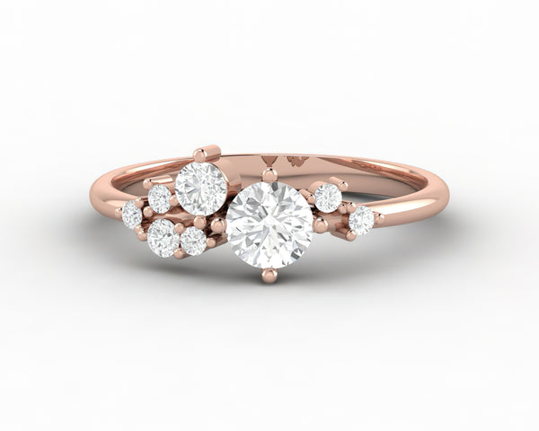 Ellen 0.4 Ct Round Cut Moissanite Engagement Ring