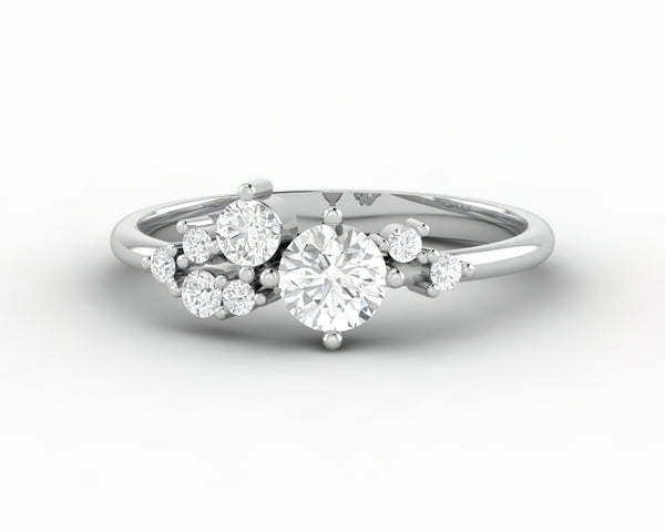 Ellen 0.4 Ct Round Cut Moissanite Engagement Ring