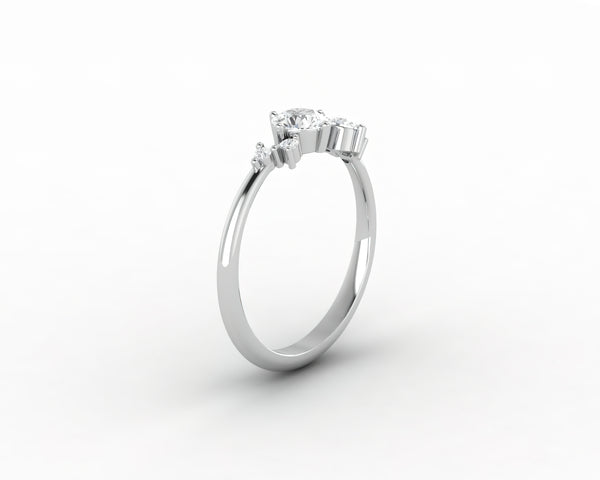 Ellen 0.4 Ct Round Cut Moissanite Engagement Ring