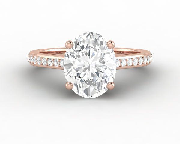 Larisa 2.0 Ct Oval Cut Engagement Ring with Side Stones