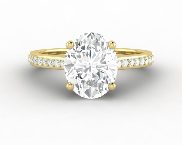 Larisa 2.0 Ct Oval Cut Engagement Ring with Side Stones