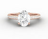 Larisa 1.5 Ct Oval Cut Engagement Ring with Side Stones