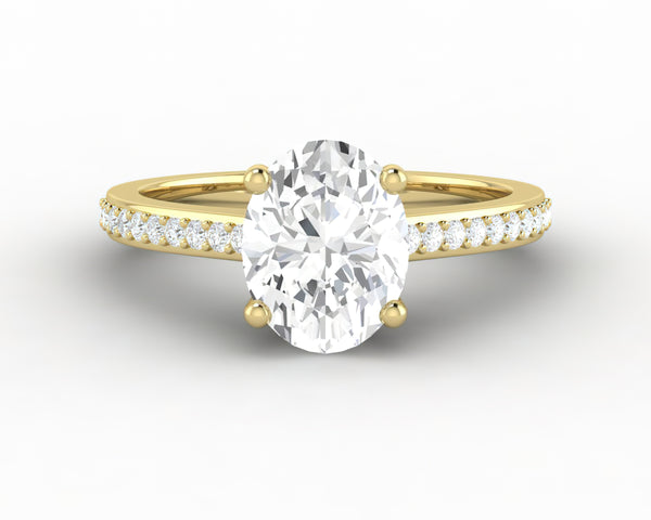 Larisa 1.5 Ct Oval Cut Engagement Ring with Side Stones