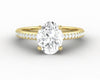 Larisa 1.5 Ct Oval Cut Engagement Ring with Side Stones