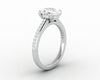 Larisa 1.5 Ct Oval Cut Engagement Ring with Side Stones