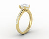 Larisa 1.5 Ct Oval Cut Engagement Ring with Side Stones