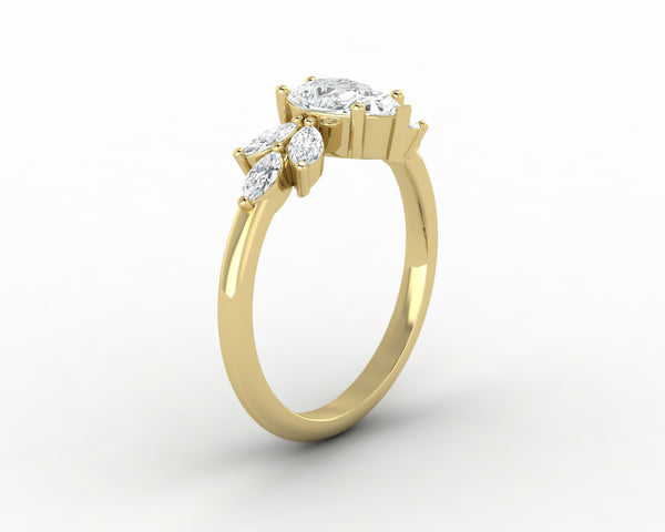 Kristen 0.8 Ct Pear Cut and Marquise Engagement Ring