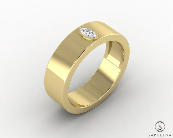 Icarus 6mm Marquise Cut Moissanite Men's Wedding Band