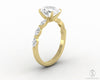Giulia 2.0 Ct Oval Cut Engagement Ring With Marquise Side Stones