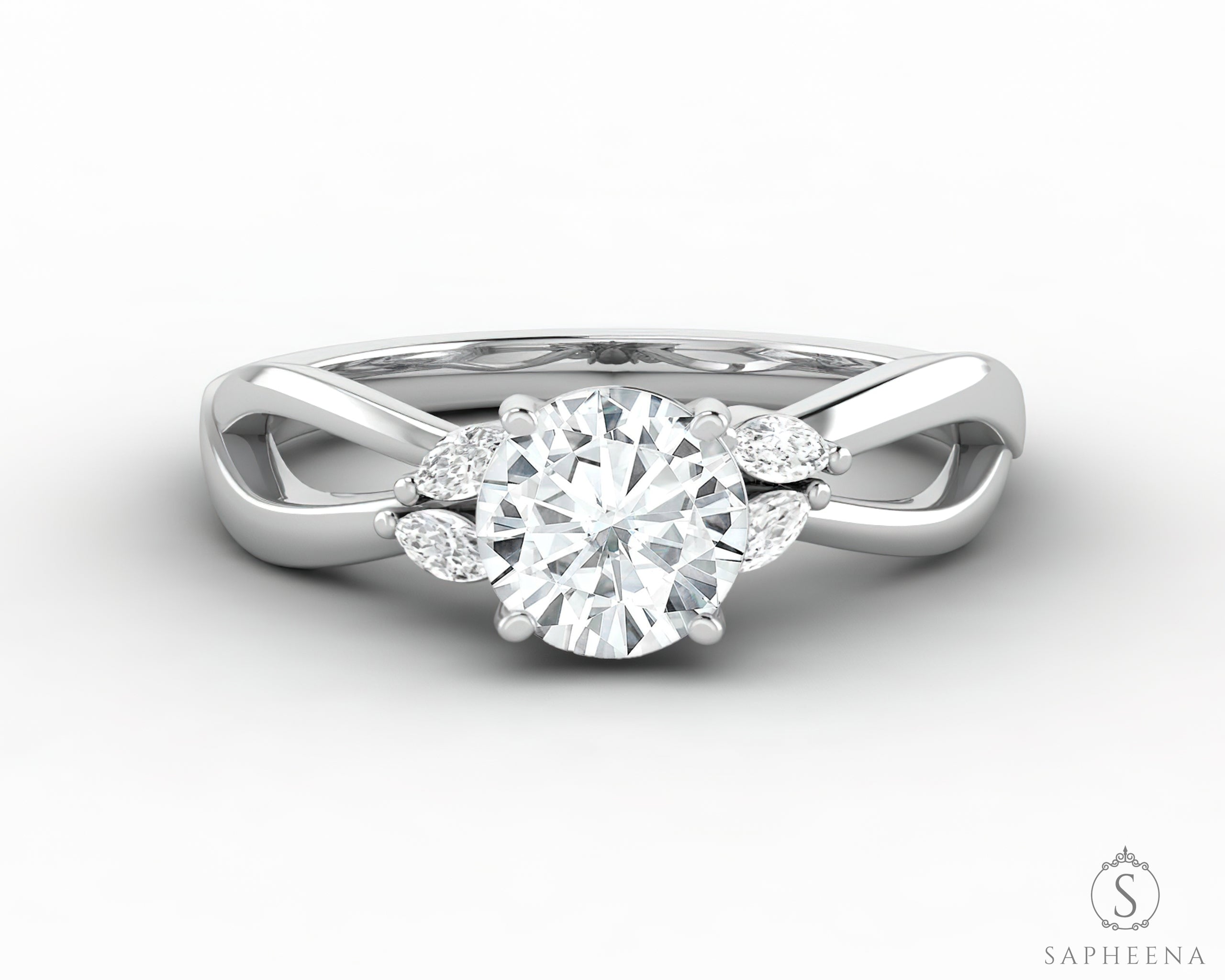 Single twist engagement ring hot sale