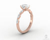 Giulia 1.0 Ct Oval Cut Engagement Ring With Marquise Side Stones