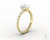 Juliet  1.5 Ct Oval Cut Moissanite Engagement Ring With Side Stones