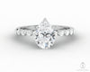 Juliet 1.5 Ct Pear Cut Moissanite Engagement Ring With Marquise Side Stones